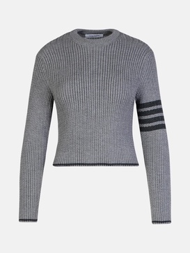 '4 BAR' GREY VIRGIN WOOL SWEATER