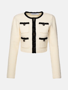 Self-Portrait Ivory Cotton Blend Jacket