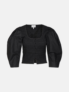 BLACK ORGANIC COTTON BLOUSE