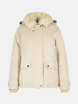 'ARTIC' SHORT PARKA IN BEIGE COTTON BLEND