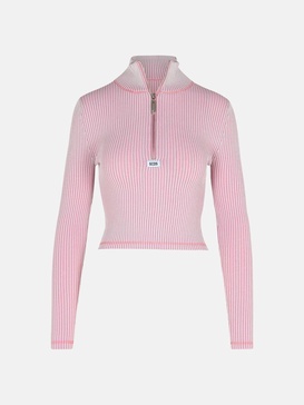 TURTLENECK SWEATER IN PINK VISCOSE BLEND