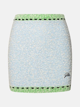 LIGHT BLUE COTTON BLEND MINISKIRT