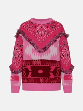 ICON BANDANA PINK WOOL SWEATER