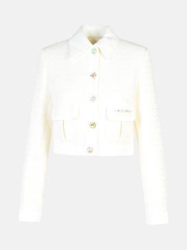 WHITE COTTON BLEND JACKET