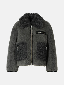 'JOANN' GREY FAUX FUR COAT