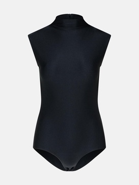 'CRISTIN' BLACK POLYAMIDE BLEND BODYSUIT