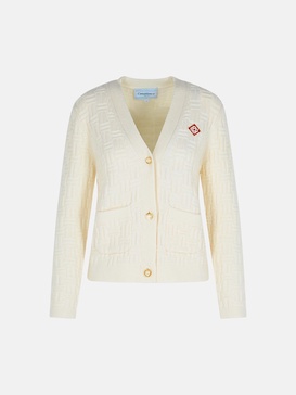 WHITE WOOL CARDIGAN