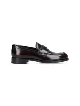 Men's Triangle Logo Leather Loafers