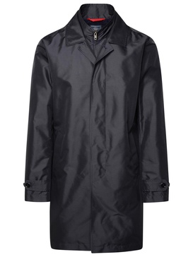 Fay 'Morning' Navy Polyester Trench Coat Men