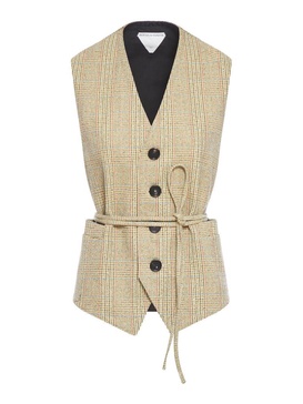 Bottega Veneta Women Prince Of Wales Wool Gilet