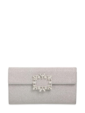 Crystal buckle sparkle envelope clutch