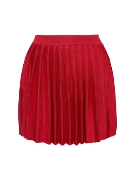 Pleated knit mini skirt