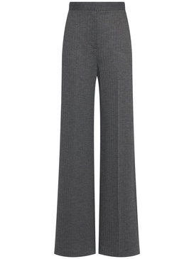 Angora wool blend jacquard wide pants