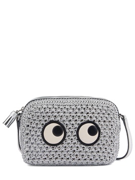 Eyes metallic lurex cross body bag