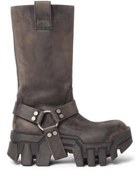 Bulldozer leather harness boots