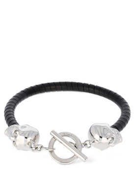 Skull leather bracelet