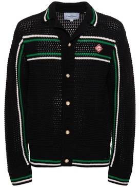 Crocheted cotton tennis jacket