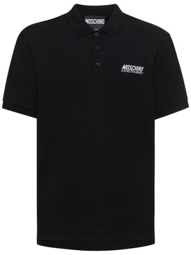 Logo embroidery cotton jersey polo