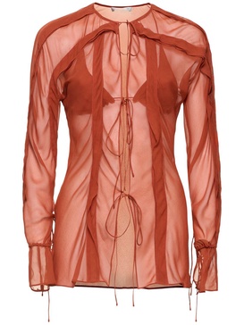 Floating sheer long sleeve shirt