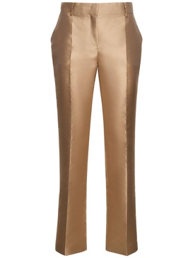 Tailored satin straight pants