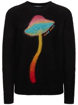 Rainbow Mushroom print knit top