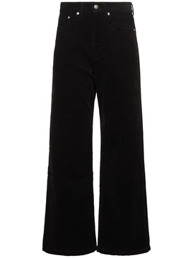 Cotton corduroy wide leg pants