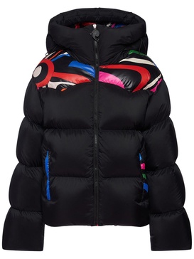 Tech oversize hood puffer ski jacket