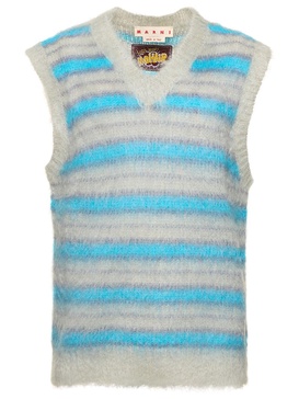 Iconic brushed mohair blend knit vest