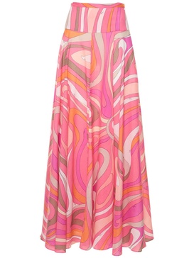 Marmo printed cotton muslin maxi skirt