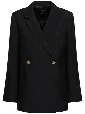 Kaia double breast wool blend blazer