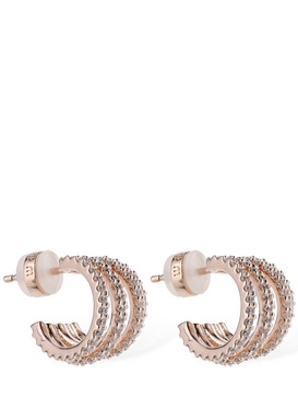 Five-hoop crystal earrings