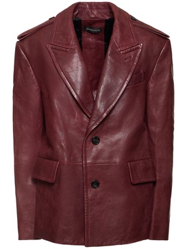 Selma tailored peak lapel leather jacket