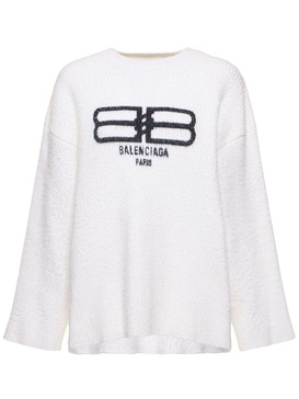 Logo knitted crewneck top