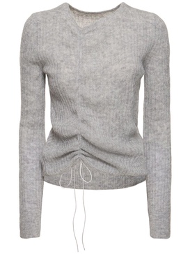 Ussi wool blend sweater w/ drawstring