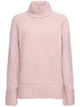 Oversize cashmere blend t-neck sweater