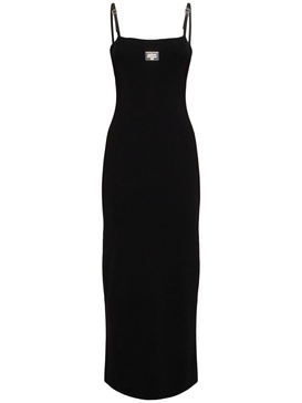 Ribbed stretch viscose midi dress