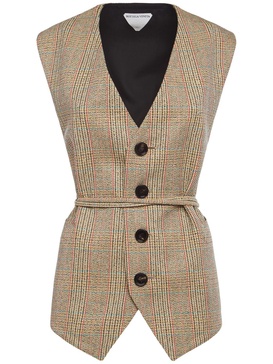 Prince of Wales wool blend vest