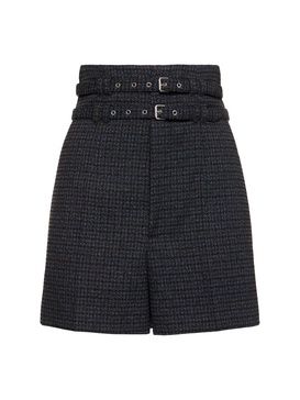 Houndstooth tech high rise shorts