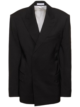 Tailored wool double breast blazer