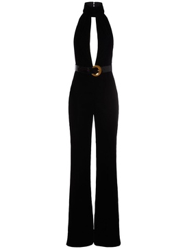 Stretch velvet jumpsuit