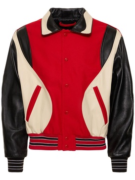 Robyn wool & leather varsity jacket