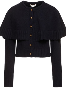 Wool & cashmere knit cape cardigan