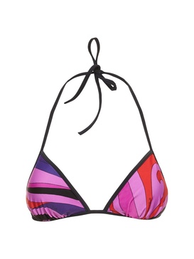 Printed lycra bikini top