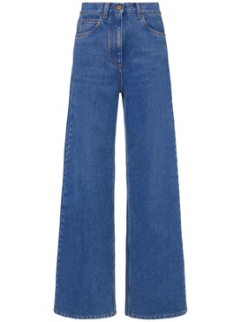 Denim high rise wide jeans