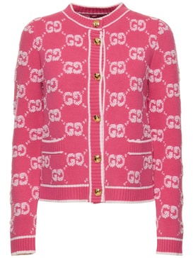 GG wool curly jacquard cardigan