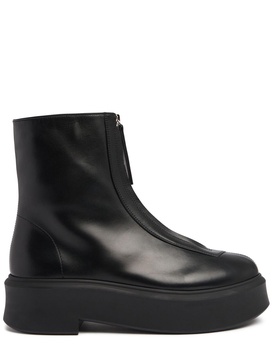 Zipped chunky-sole leather ankle boots