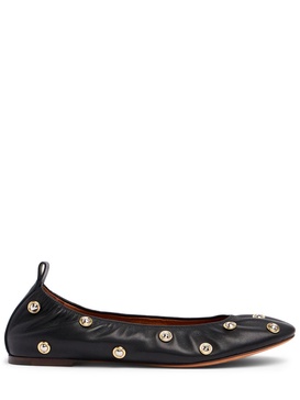 10mm Studded leather ballerinas