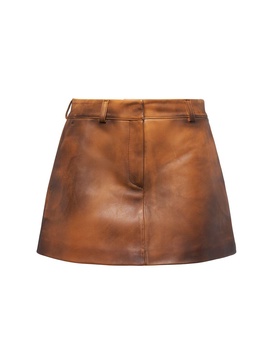 Leather mini skirt