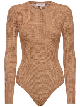 Long sleeve stretch viscose bodysuit