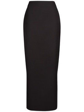 Bartelle wool twill long pencil skirt